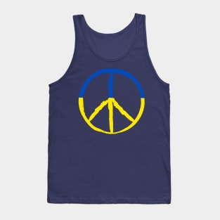 Ukraine Flag Peace Sign Tank Top